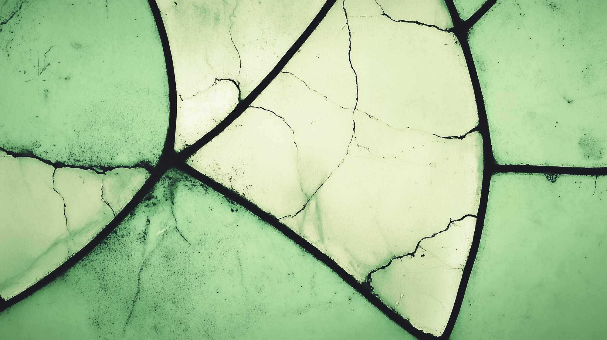 Abstract pattern made of green stained-glass